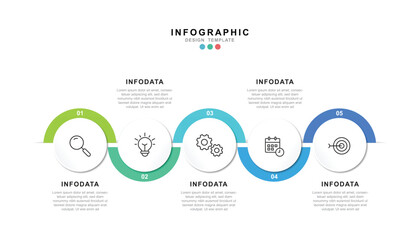 Vector Infographic label design template with icons and 5 options or steps. for your business data. Vector Illustration.