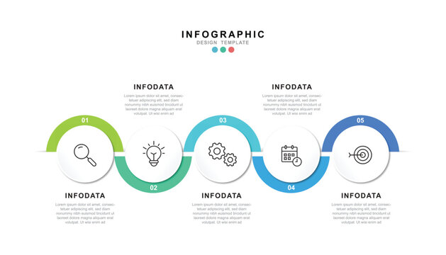 Vector Infographic label design template with icons and 5 options or steps. for your business data. Vector Illustration.