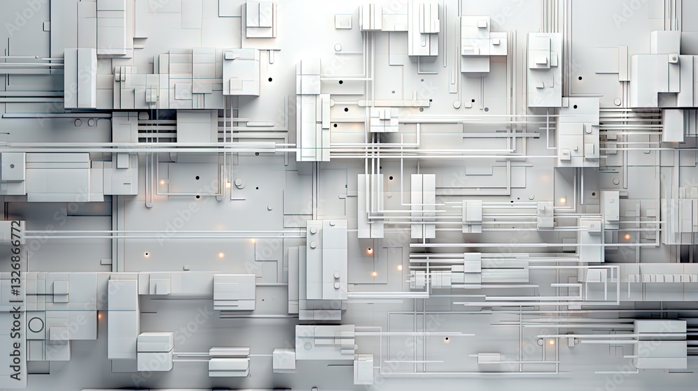 Poster background with metallic panels texture, wires and circuit. spaceship hull wall technology backgroun