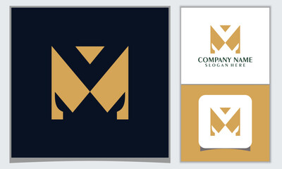 letter m with royal logo icon design template