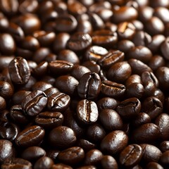 Fototapeta premium Roasted Coffee Beans Close Up Texture Background