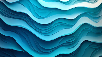 Obraz premium Abstract blue wave pattern in layered design.