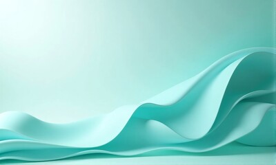 Soft Flowing Light Blue Waves on Smooth Surface Background