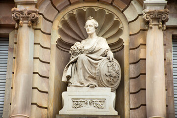 Obraz premium Monument on classic retro building at Speyer town in Rhineland Palatinate, Germany