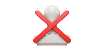 Rejected Approval Stamp with a Prominent Red X Indicating Denial