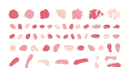 花びらのような可愛い絵の具の塗り　立体的で抽象的な装飾イラストセット　ペンキ　ペイント　顔料　塗料　厚塗り