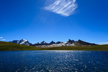 Lago Rosset. Sullo sfondo il Gran Paradiso