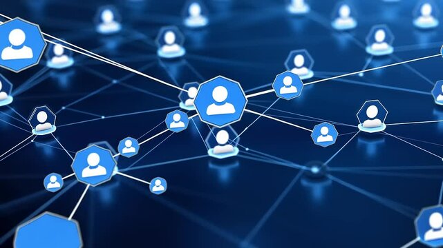 Digital network connections illustrating social interactions among users in a virtual space