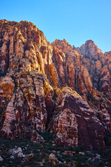 Red Rock Canyon Ridges at Golden Hour Eye-Level Perspective