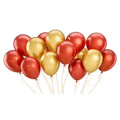 Red and Gold Ornate Balloons