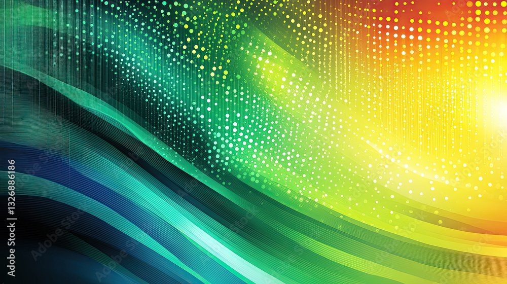 Poster abstract vibrant color waves, digital design background, possible use for technology, futuristic