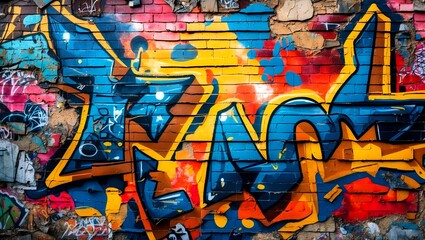 Vibrant abstract graffiti wall for artistic inspiration