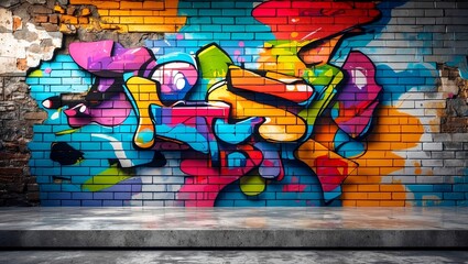 Vibrant abstract graffiti wall for artistic backdrops