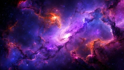 Fototapeta premium Vibrant abstract purple galaxy in cosmic space