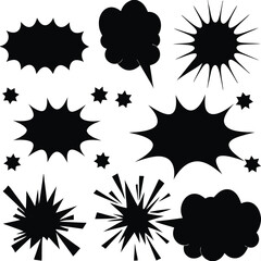 Fototapeta premium set of black and white flowers