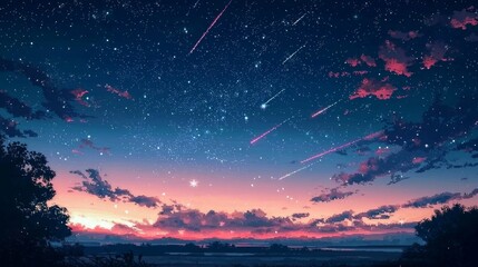 Naklejka premium Captivating pixel art showcasing the beauty of stars at night.