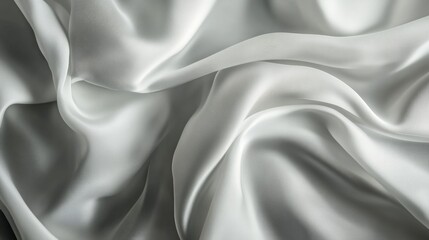 Obraz premium Luxurious flowing gray silk fabric with soft texture and elegant waves