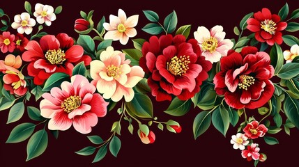 Beautifully illustrated background adorned with intricate floral borders.