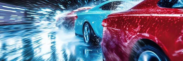 Car Wash Flyer. Professional Poster Layout for Auto Washing Service