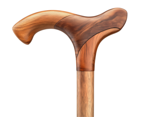 Cane for Elderly – A Durable Walking Aid for Support and Stability, Isolated on White Background