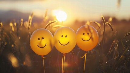 A bright and radiant happiness, spreading positivity and good vibes.