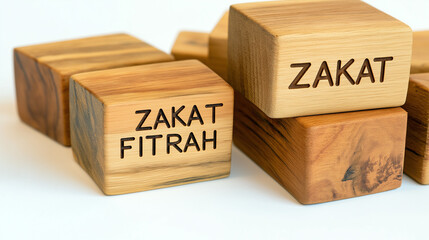 zakat on wooden block