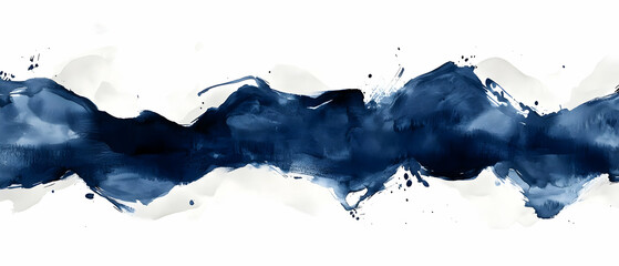Obraz premium Abstract blue ink wave design