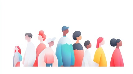 Obraz premium Diverse Group of People in Modern Illustration
