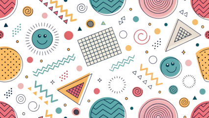 vector seamless pattern with colorful hearts