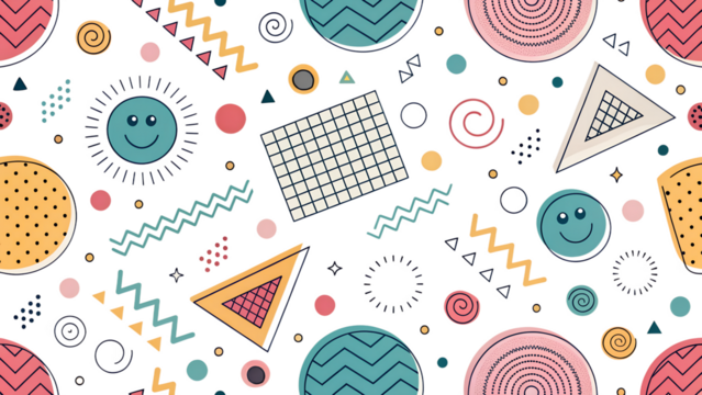 vector seamless pattern with colorful hearts