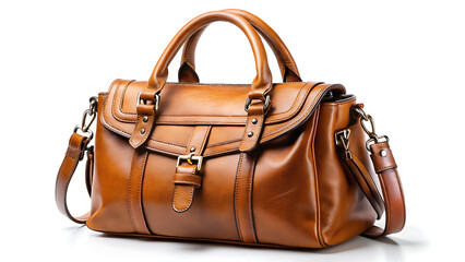 Naklejka premium Leather bag isolated on white Background