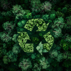 recycle sign with leaves