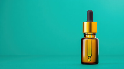 Astaxanthin, Astaxanthin oil in a dropper bottle with golden accents.