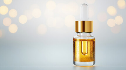 Astaxanthin, Astaxanthin oil in a dropper bottle with a golden reflection.