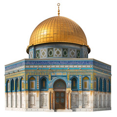 Dome of rock mosque isolated on transparent background