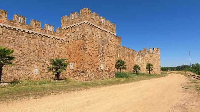 castle outdoors of the medieval village of Alija del Infantado in Spain