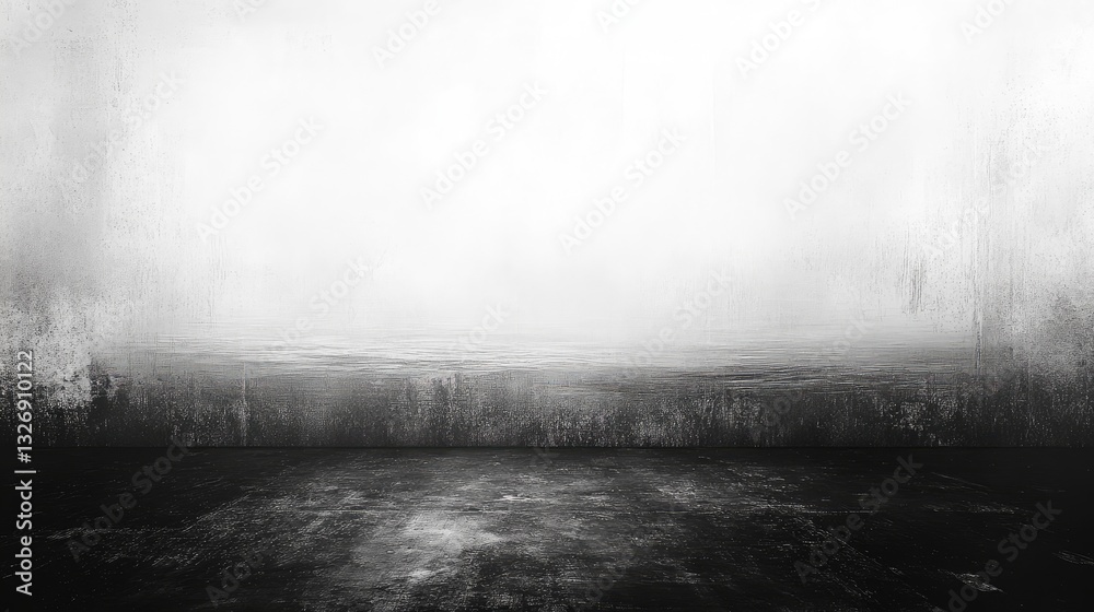 Poster dark, grunge room interior; empty space; textured wall; floor; background; design