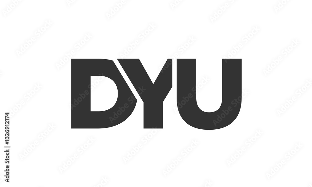 Poster dyu logo design template with strong and modern bold text. initial based vector logotype featuring s