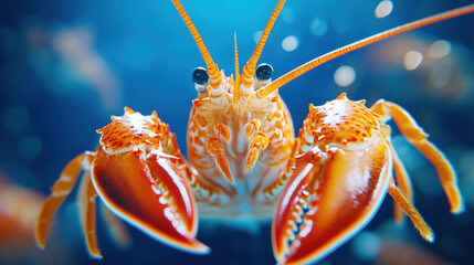 Astaxanthin, Close-up of a vibrant red lobster shell showcasing intricate details.