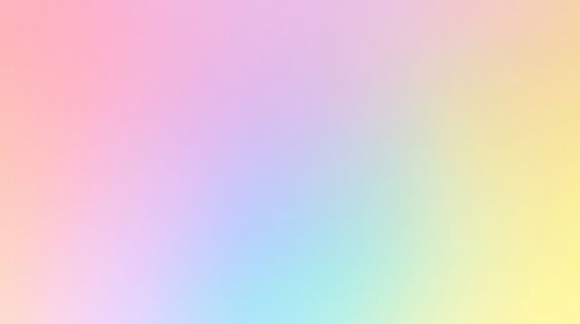 Soft pastel rainbow gradient background in pink, blue, yellow, and green hues