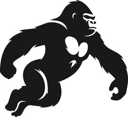Obraz premium gorilla leaping illustration silhouette