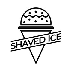 Shaved ice cream logo black and white