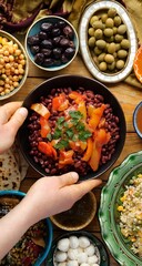 Red beans salad with vegetables