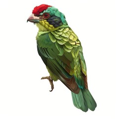 Obraz premium Vibrant Parrot Perched on a Branch: A Colorful Bird Illustration