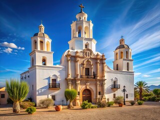 Fototapeta premium Mission San Xavier del Bac Arizona Historical Photos