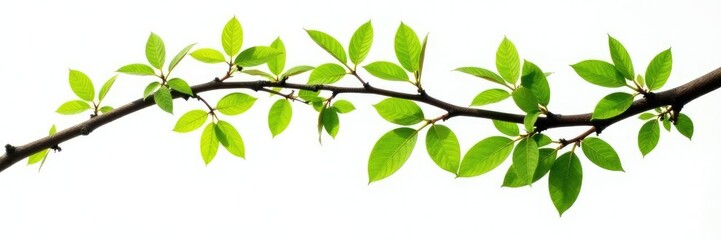 Isolated tree branch against white background, branches, natural