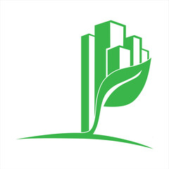 eco friendly city green house icon Creative Green House Logo Template Vector Illustration