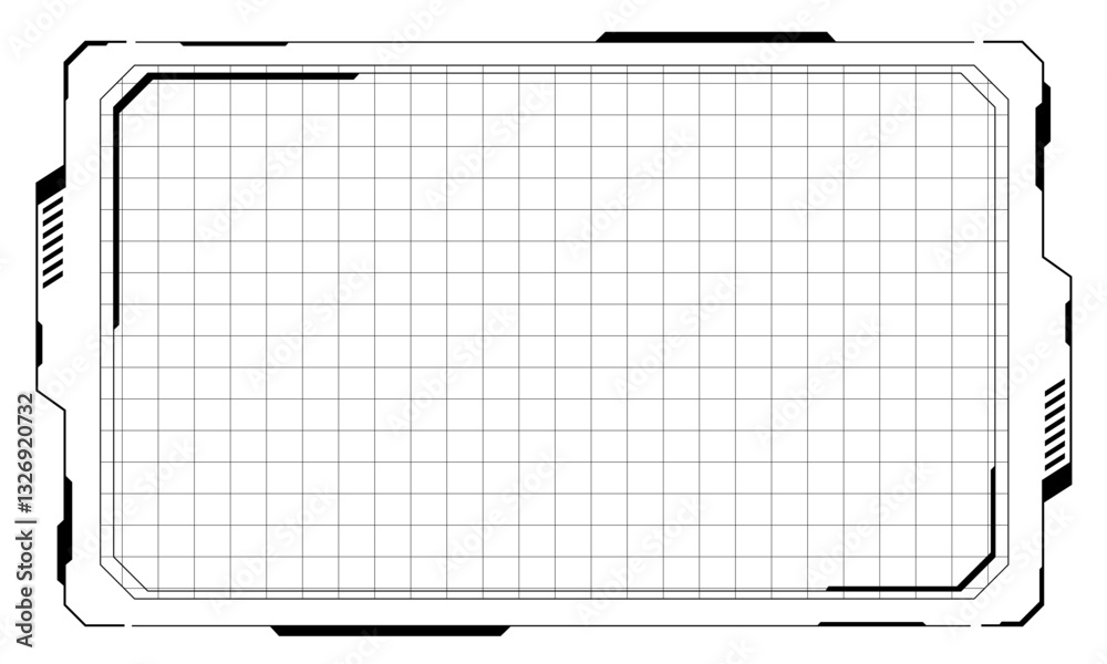 Poster hud frames black user interface elements design modern technology futuristic control panel screen di