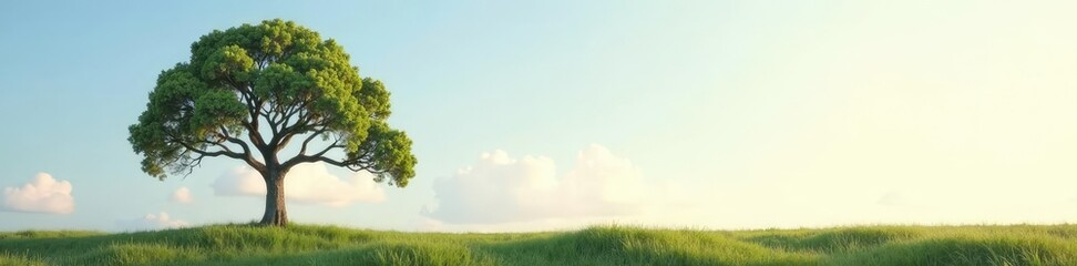 Obraz premium Isolated tree with a single branch stretching towards the sky, branches, solitary