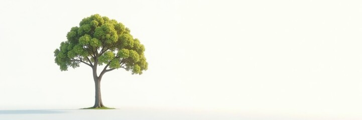 Obraz premium Single branch of tree on white background with soft focus, whiteness, simplicity